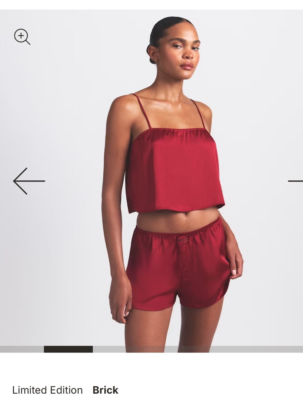 SKIMS woven shine Cami and sleep short set